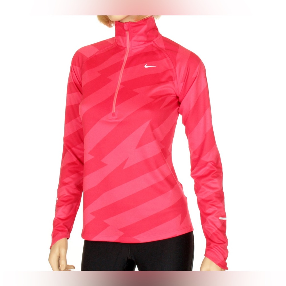 Nike Dri-FIT long sleeve quarter zip running jacket size small in hot pink - Picture 15 of 15